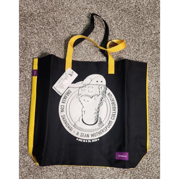 SneakerCon Shanghai 2020 Canvas tote Bag Yellow New Sean Wotherspoon collab - Picture 1 of 7
